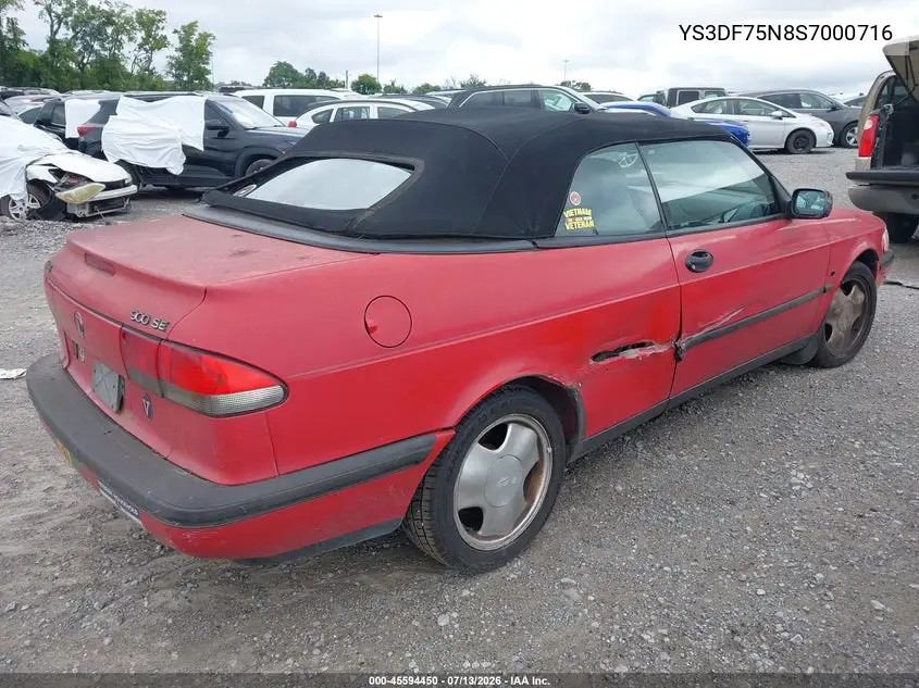 1995 Saab 900 Se Turbo VIN: YS3DF75N8S7000716 Lot: 45594450