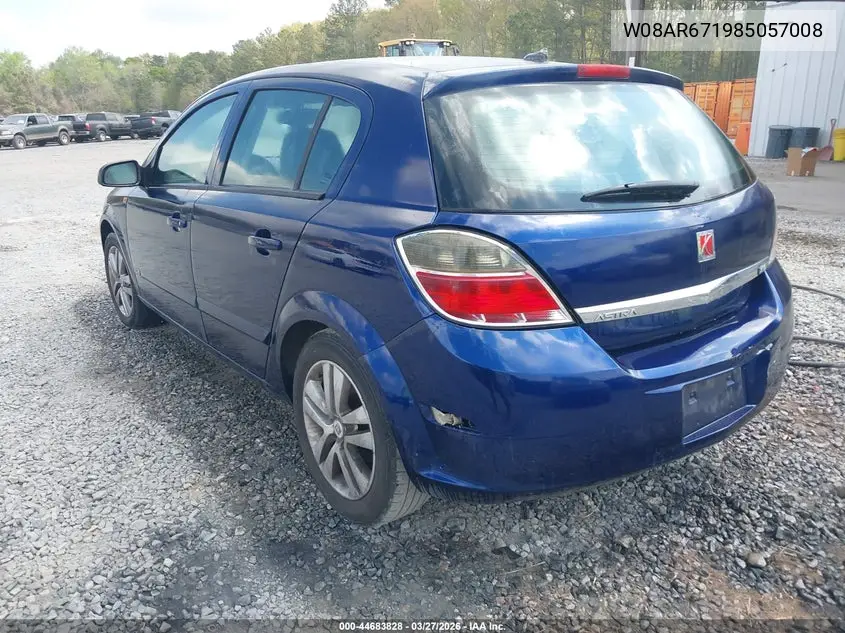 2008 Saturn Astra Xe VIN: W08AR671985057008 Lot: 44683828