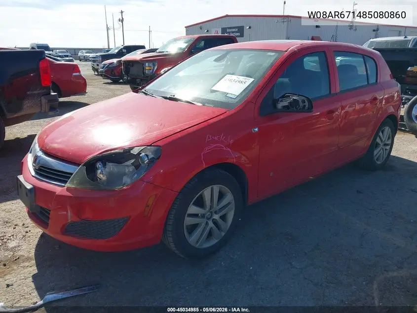 2008 Saturn Astra Xe VIN: W08AR671485080860 Lot: 45034985