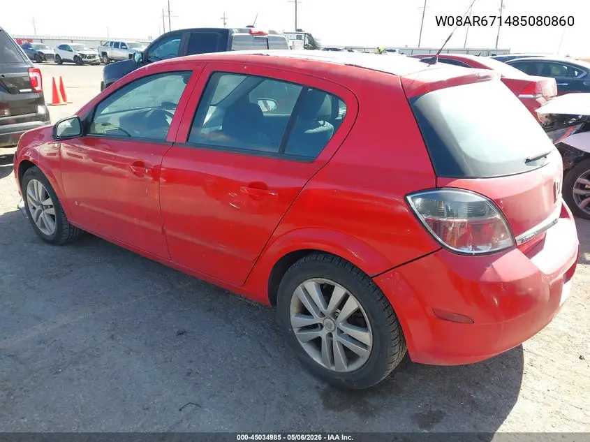 2008 Saturn Astra Xe VIN: W08AR671485080860 Lot: 45034985
