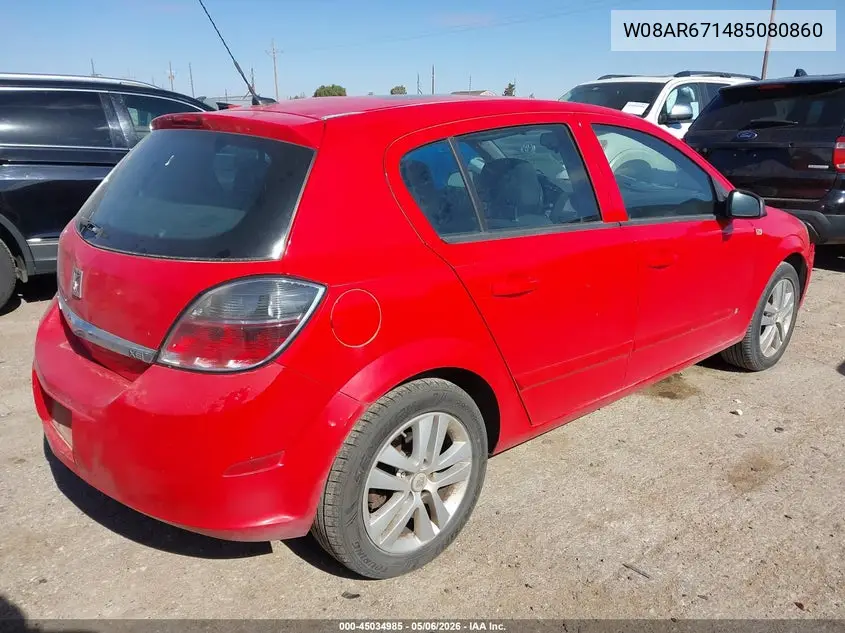 2008 Saturn Astra Xe VIN: W08AR671485080860 Lot: 45034985