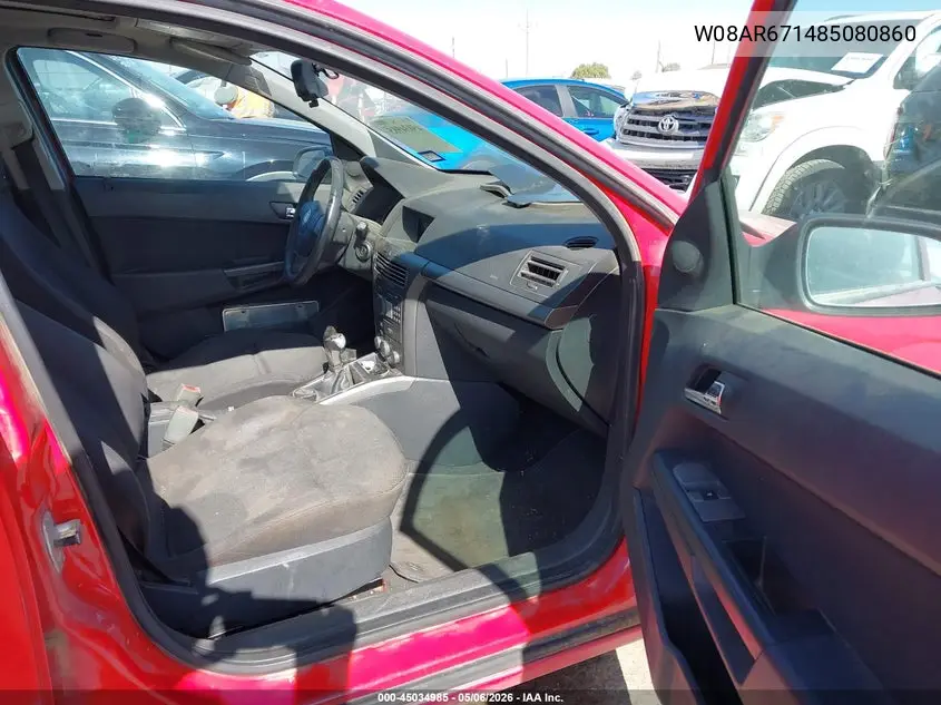 2008 Saturn Astra Xe VIN: W08AR671485080860 Lot: 45034985