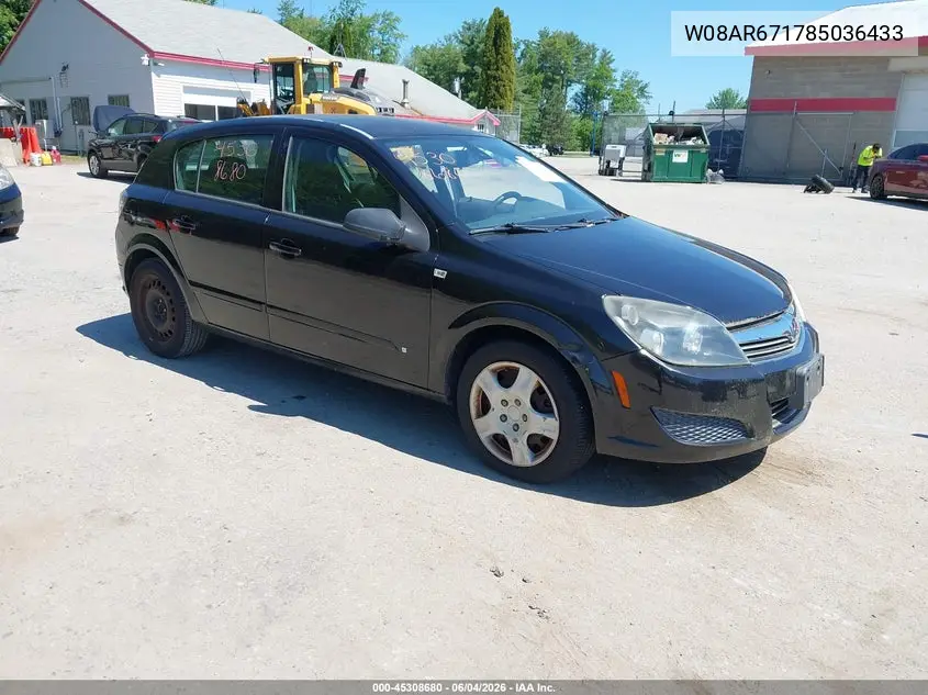 2008 Saturn Astra Xe VIN: W08AR671785036433 Lot: 45308680