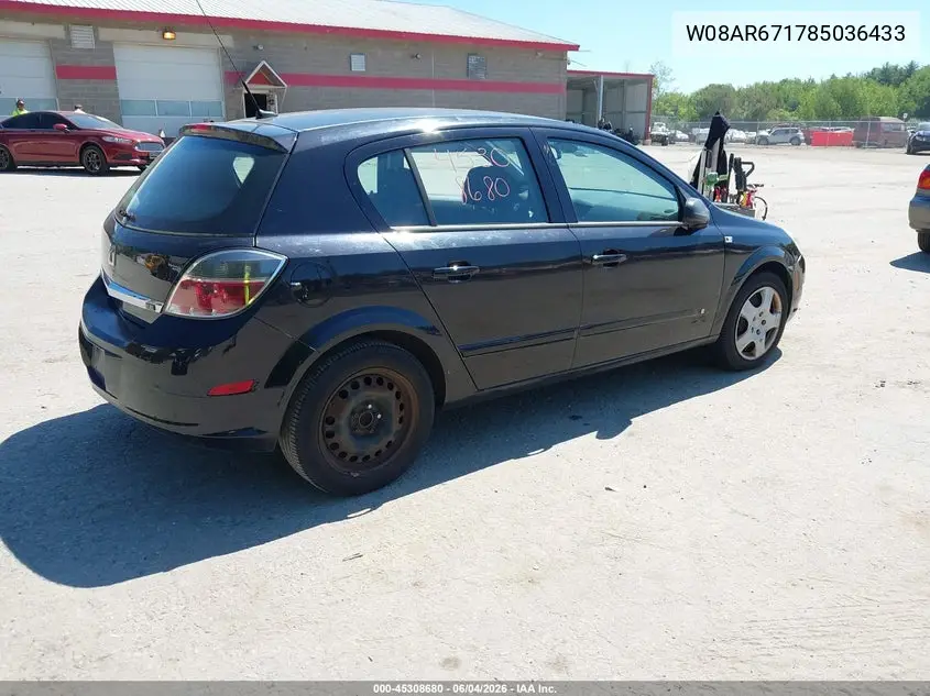 2008 Saturn Astra Xe VIN: W08AR671785036433 Lot: 45308680