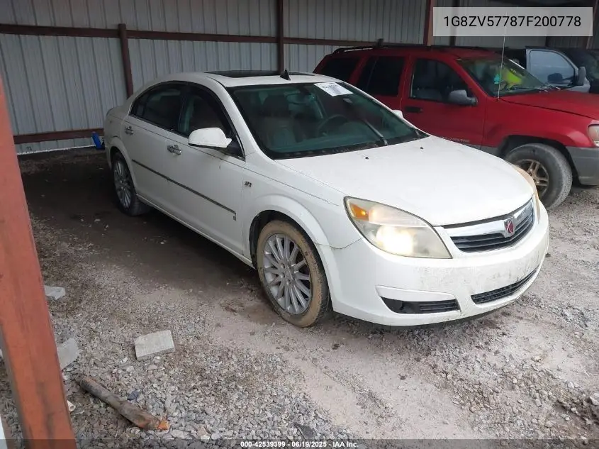 2007 Saturn Aura Xr VIN: 1G8ZV57787F200778 Lot: 42539399