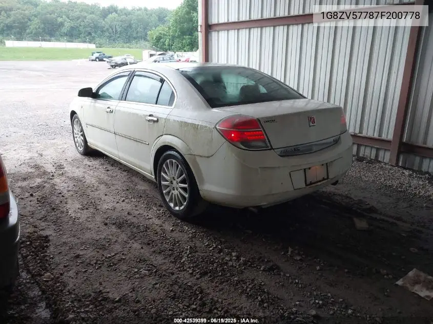 2007 Saturn Aura Xr VIN: 1G8ZV57787F200778 Lot: 42539399