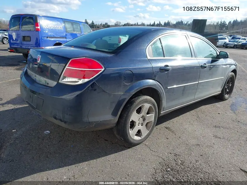 2007 Saturn Aura Xe VIN: 1G8ZS57N67F155671 Lot: 44486818