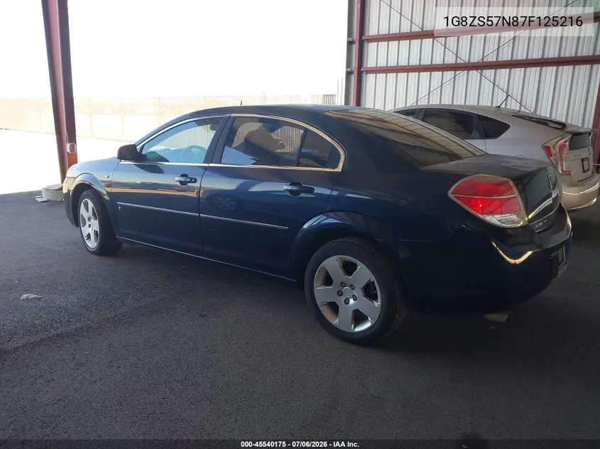 2007 Saturn Aura Xe VIN: 1G8ZS57N87F125216 Lot: 45540175