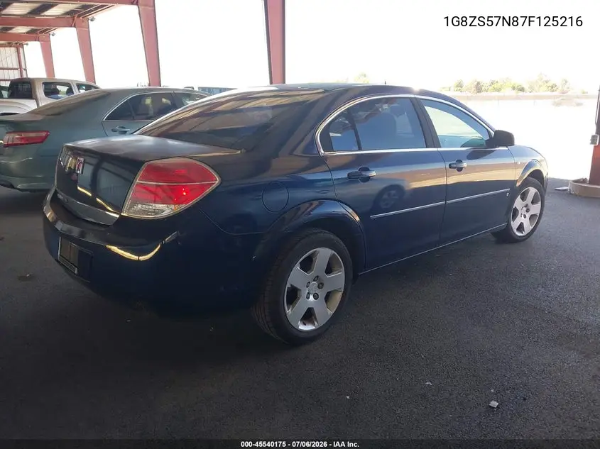 2007 Saturn Aura Xe VIN: 1G8ZS57N87F125216 Lot: 45540175