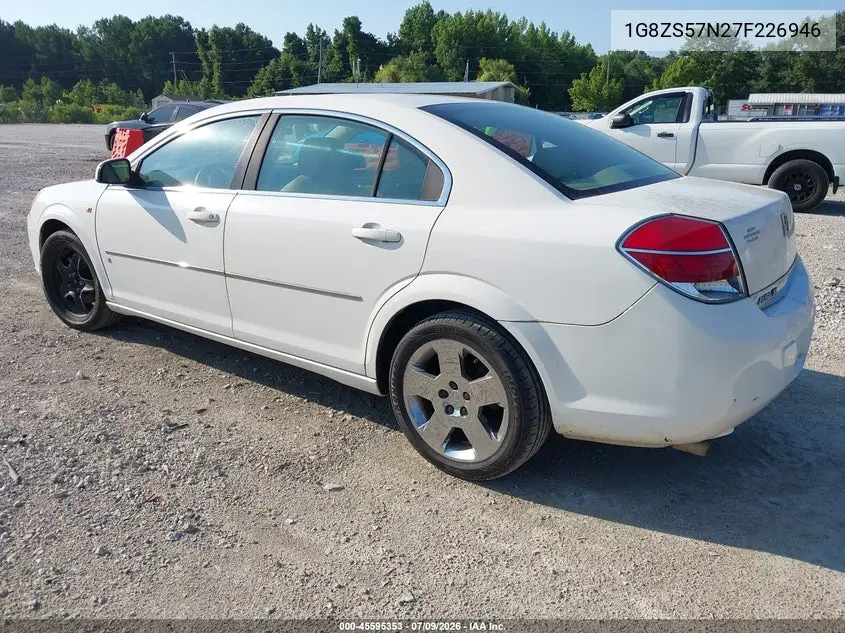 2007 Saturn Aura Xe VIN: 1G8ZS57N27F226946 Lot: 45595353