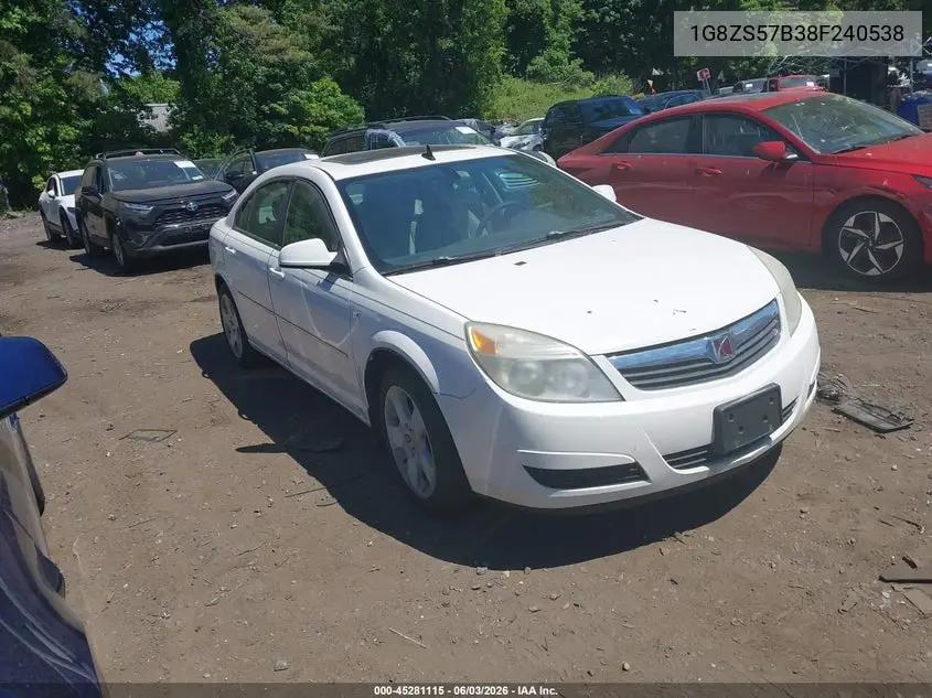 2008 Saturn Aura Xe VIN: 1G8ZS57B38F240538 Lot: 45281115