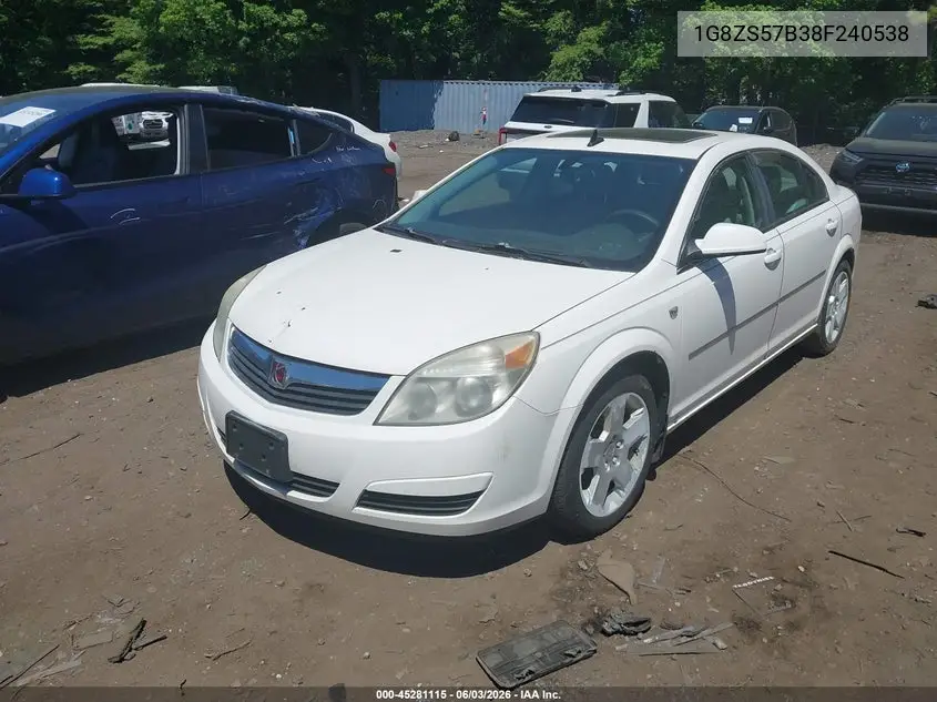 2008 Saturn Aura Xe VIN: 1G8ZS57B38F240538 Lot: 45281115