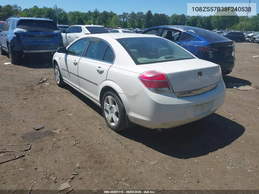 2008 Saturn Aura Xe VIN: 1G8ZS57B38F240538 Lot: 45281115