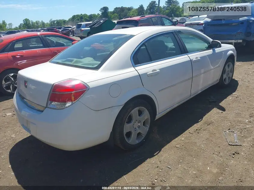 2008 Saturn Aura Xe VIN: 1G8ZS57B38F240538 Lot: 45281115