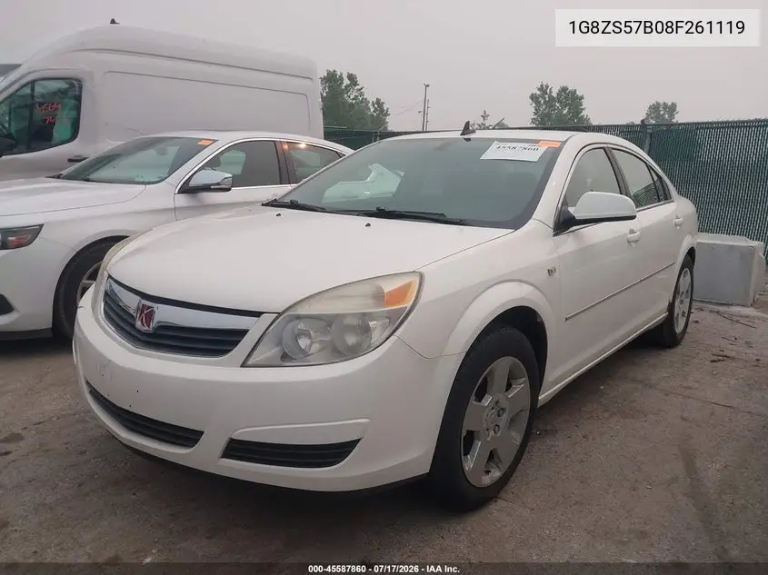 2008 Saturn Aura Xe VIN: 1G8ZS57B08F261119 Lot: 45587860
