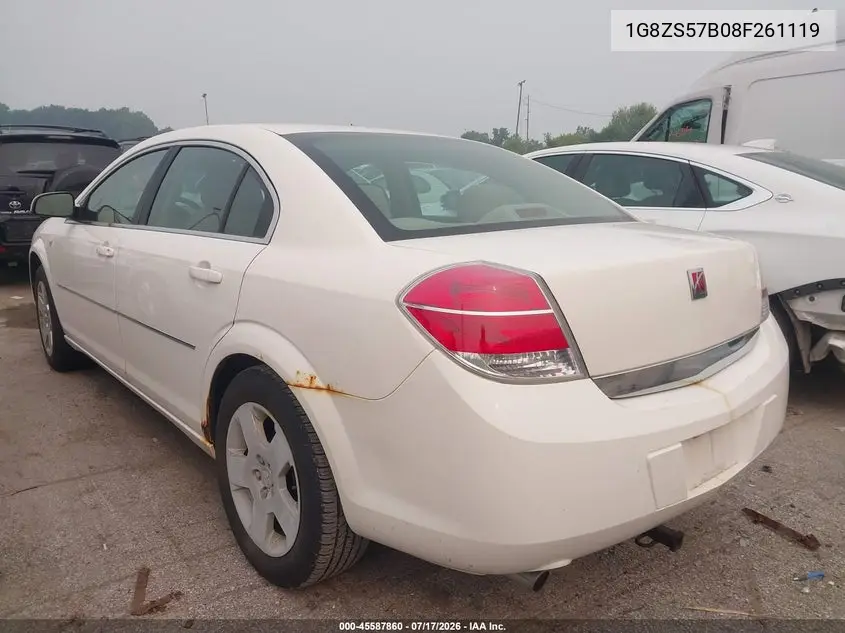 2008 Saturn Aura Xe VIN: 1G8ZS57B08F261119 Lot: 45587860