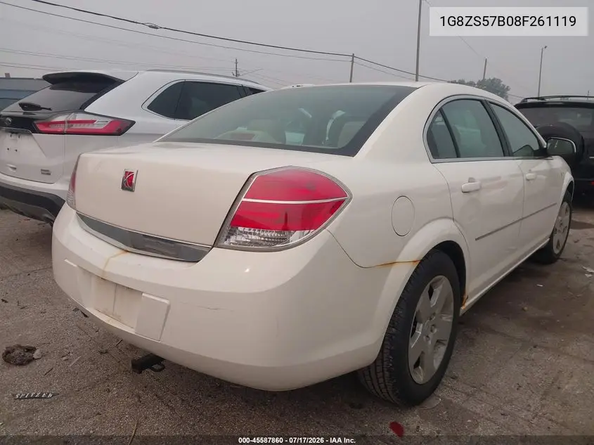 2008 Saturn Aura Xe VIN: 1G8ZS57B08F261119 Lot: 45587860