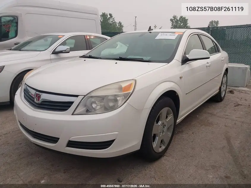 2008 Saturn Aura Xe VIN: 1G8ZS57B08F261119 Lot: 45587860