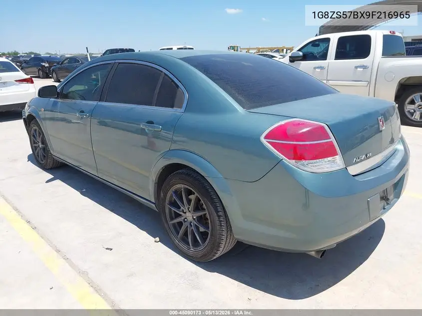 2009 Saturn Aura Xe VIN: 1G8ZS57BX9F216965 Lot: 45090173
