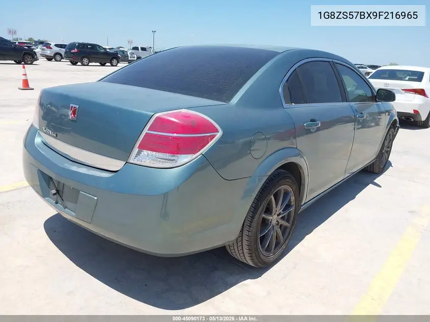 2009 Saturn Aura Xe VIN: 1G8ZS57BX9F216965 Lot: 45090173