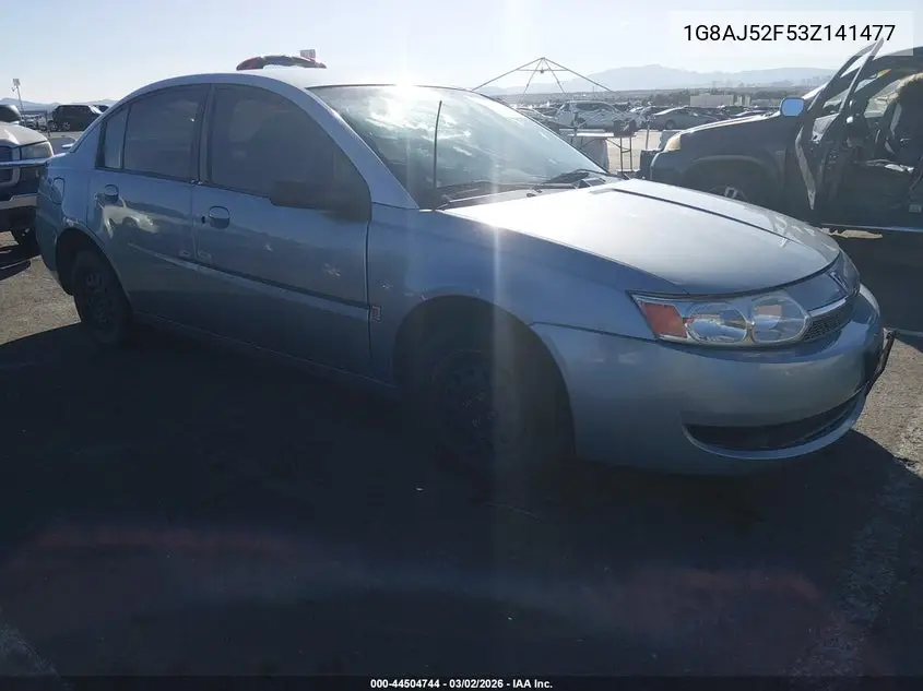 2003 Saturn Ion 2 VIN: 1G8AJ52F53Z141477 Lot: 44504744