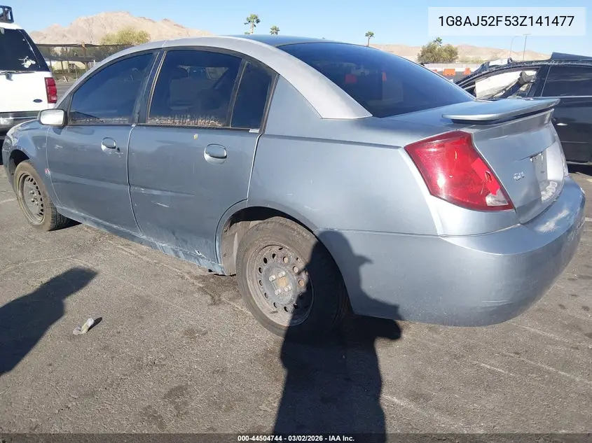 2003 Saturn Ion 2 VIN: 1G8AJ52F53Z141477 Lot: 44504744