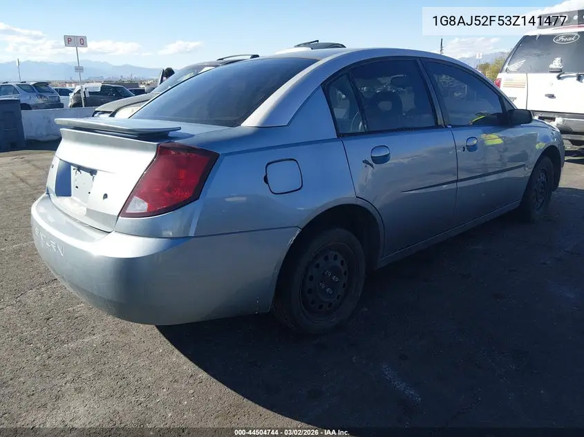 2003 Saturn Ion 2 VIN: 1G8AJ52F53Z141477 Lot: 44504744