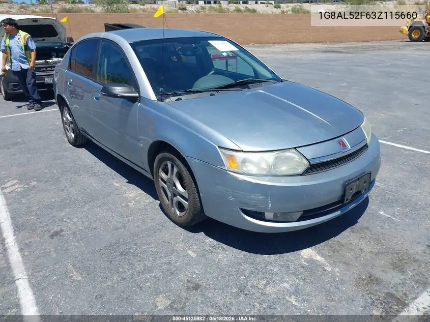 2003 Saturn Ion 3 VIN: 1G8AL52F63Z115660 Lot: 45135982