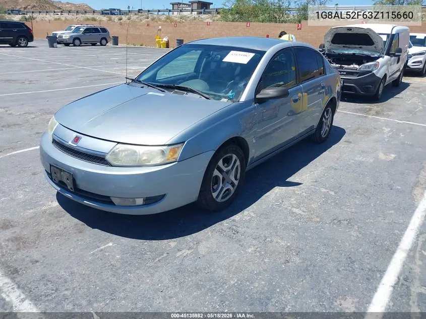 2003 Saturn Ion 3 VIN: 1G8AL52F63Z115660 Lot: 45135982