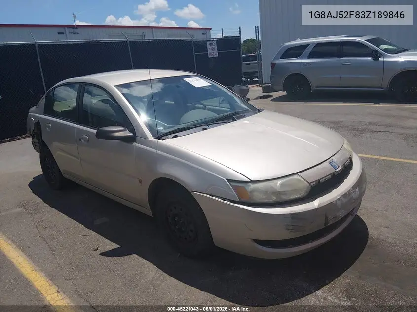 2003 Saturn Ion 2 VIN: 1G8AJ52F83Z189846 Lot: 45221043
