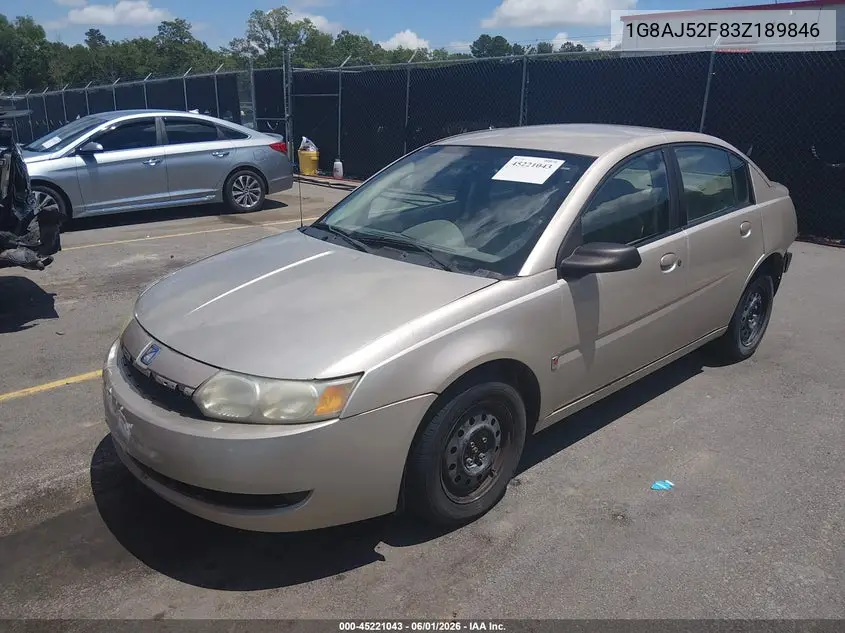 2003 Saturn Ion 2 VIN: 1G8AJ52F83Z189846 Lot: 45221043