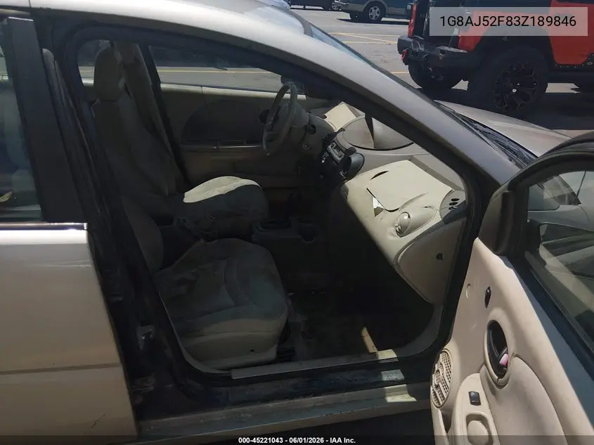 2003 Saturn Ion 2 VIN: 1G8AJ52F83Z189846 Lot: 45221043