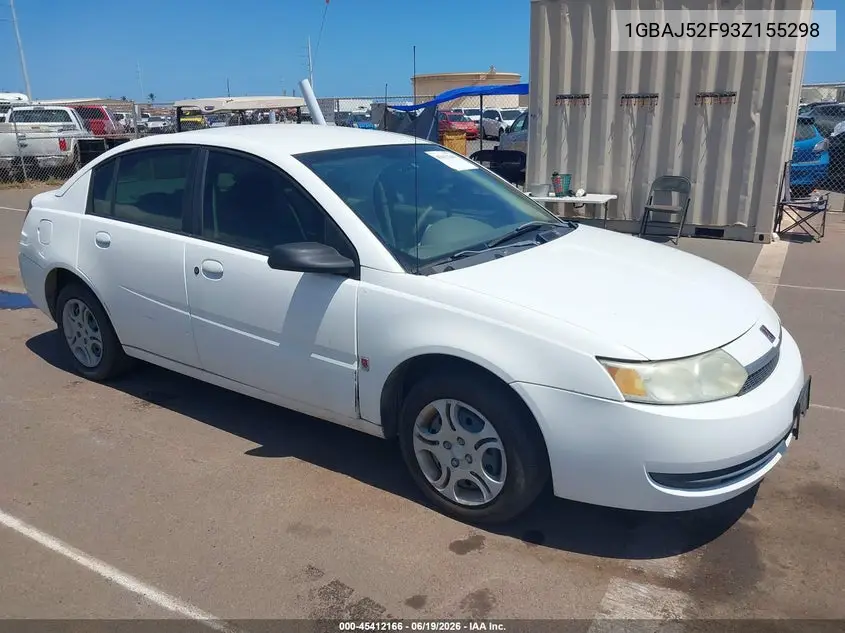 2003 Saturn Ion VIN: 1GBAJ52F93Z155298 Lot: 45412166