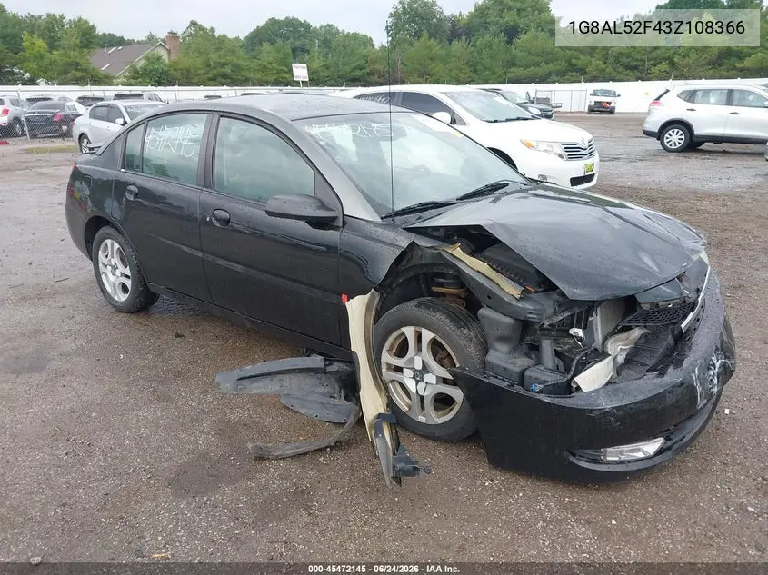 2003 Saturn Ion 3 VIN: 1G8AL52F43Z108366 Lot: 45472145