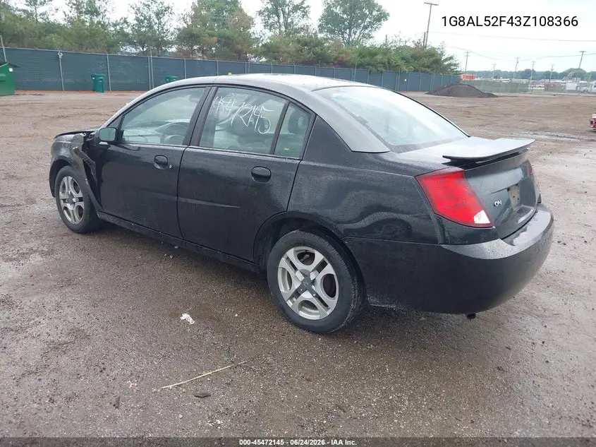 2003 Saturn Ion 3 VIN: 1G8AL52F43Z108366 Lot: 45472145