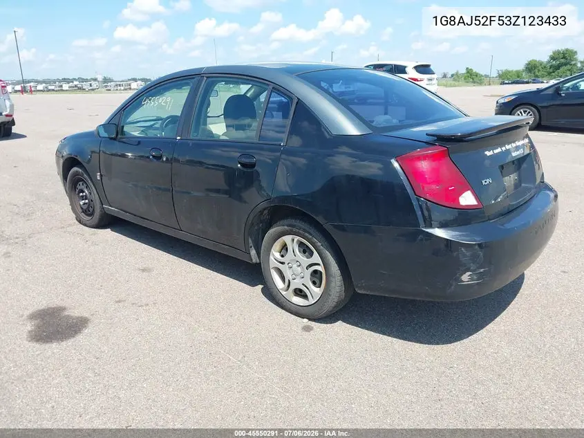 2003 Saturn Ion 2 VIN: 1G8AJ52F53Z123433 Lot: 45550291