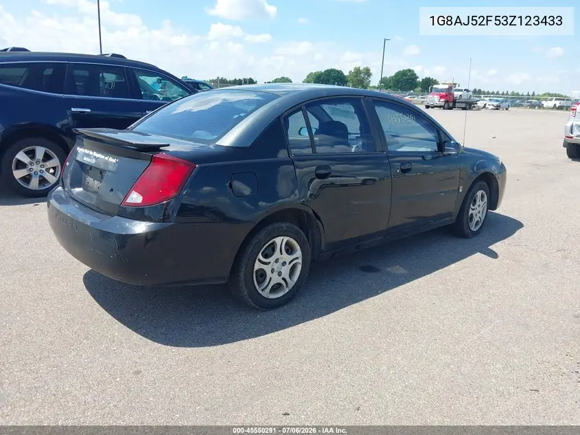 2003 Saturn Ion 2 VIN: 1G8AJ52F53Z123433 Lot: 45550291