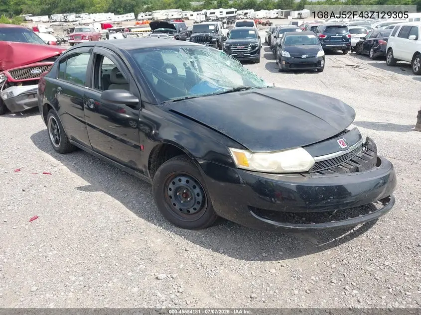 2003 Saturn Ion 2 VIN: 1G8AJ52F43Z129305 Lot: 45554181