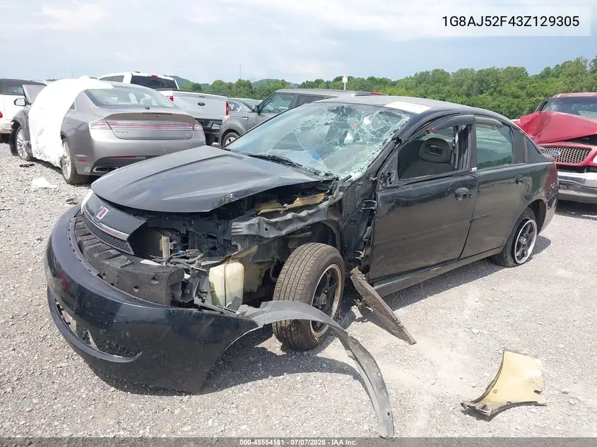 2003 Saturn Ion 2 VIN: 1G8AJ52F43Z129305 Lot: 45554181