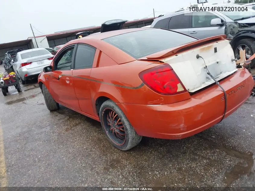 2003 Saturn Ion 3 VIN: 1G8AV14F83Z201004 Lot: 45619556