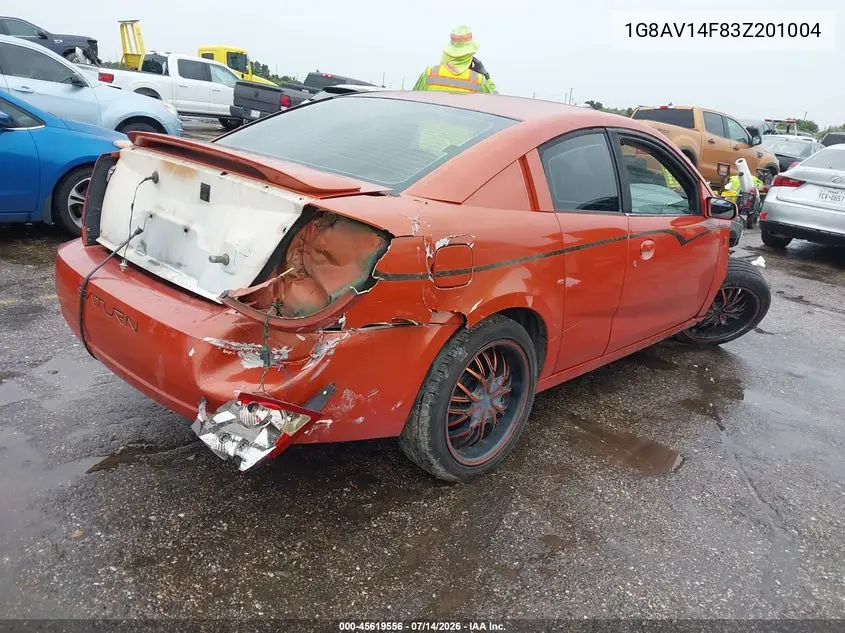 2003 Saturn Ion 3 VIN: 1G8AV14F83Z201004 Lot: 45619556