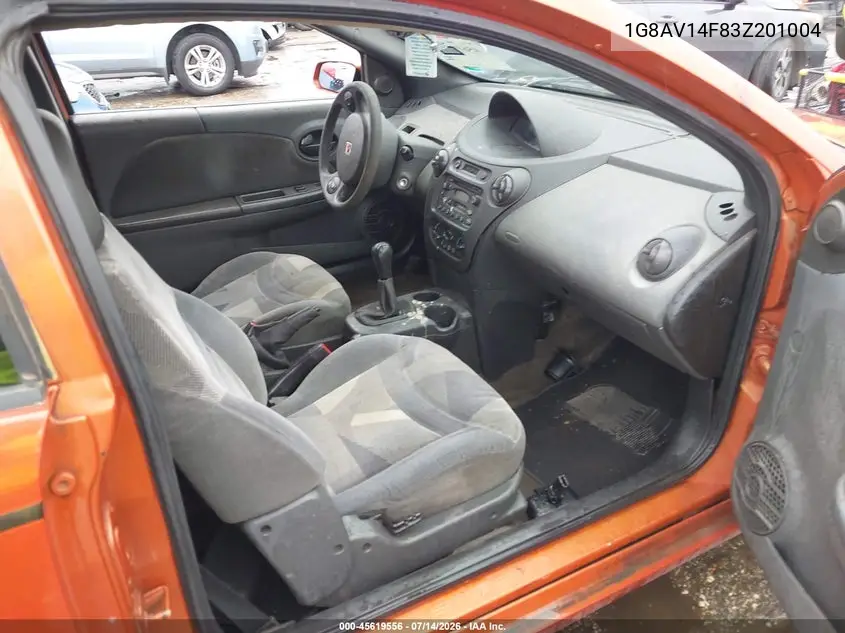 2003 Saturn Ion 3 VIN: 1G8AV14F83Z201004 Lot: 45619556