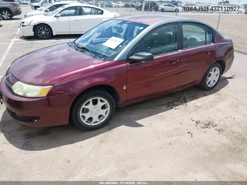 2003 Saturn Ion 2 VIN: 1G8AJ52F43Z110527 Lot: 45652603
