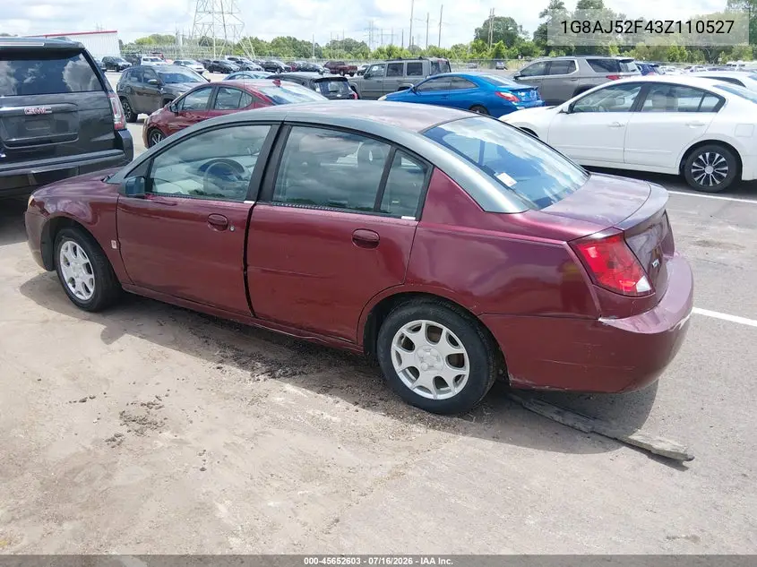 2003 Saturn Ion 2 VIN: 1G8AJ52F43Z110527 Lot: 45652603
