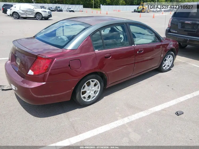 2003 Saturn Ion 2 VIN: 1G8AJ52F43Z110527 Lot: 45652603