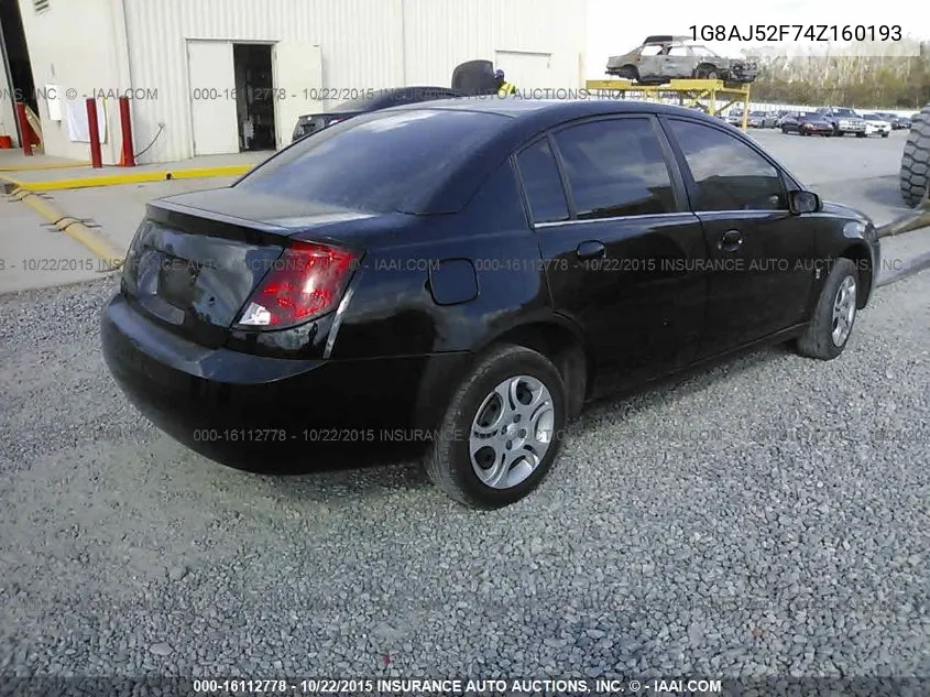 2004 Saturn Ion Level 2 VIN: 1G8AJ52F74Z160193 Lot: 16112778