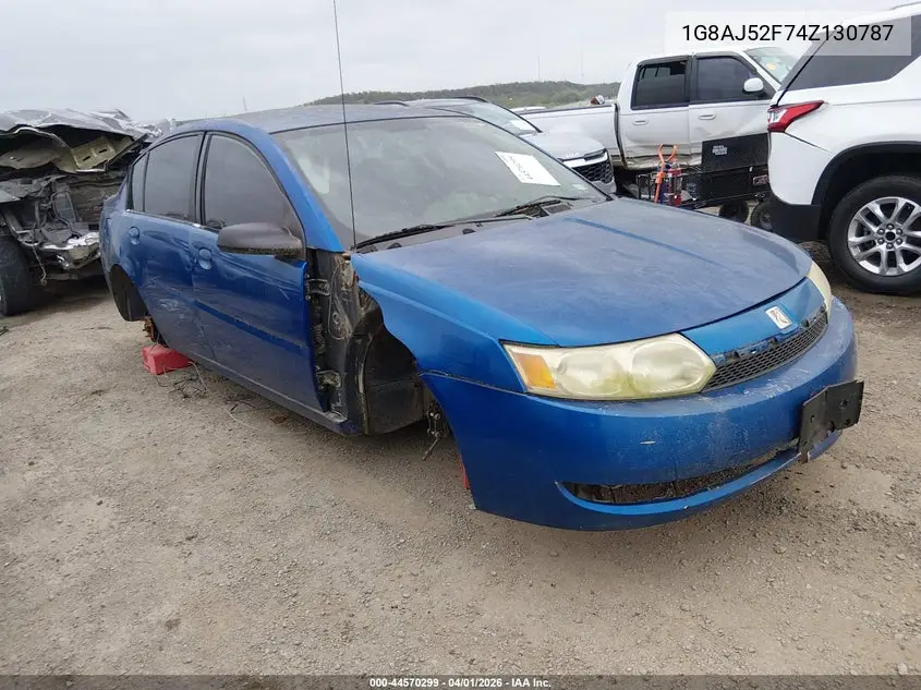 2004 Saturn Ion 2 VIN: 1G8AJ52F74Z130787 Lot: 44570299