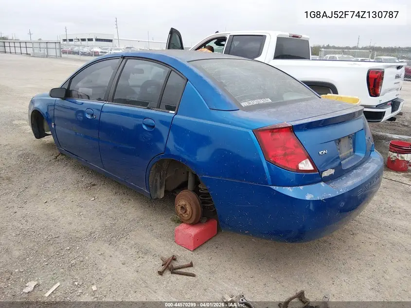 2004 Saturn Ion 2 VIN: 1G8AJ52F74Z130787 Lot: 44570299