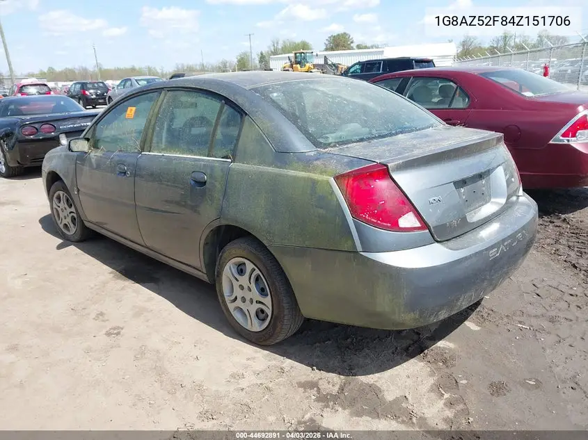 2004 Saturn Ion 2 VIN: 1G8AZ52F84Z151706 Lot: 44692891