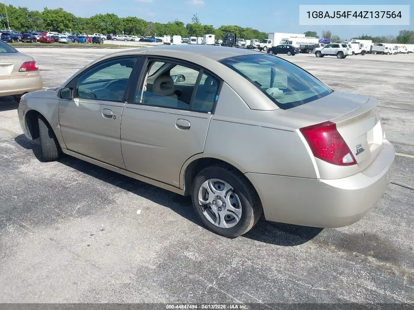 2004 Saturn Ion 2 VIN: 1G8AJ54F44Z137564 Lot: 44847494